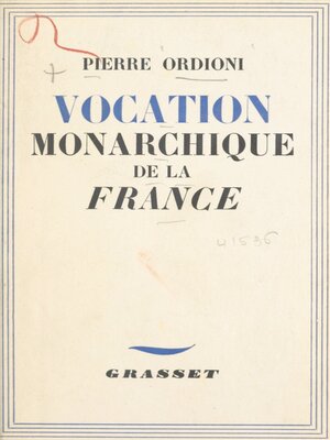 cover image of Vocation monarchique de la France